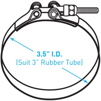 Exhaust T Bolt Clamp (Standard), Stainless Steel - Suits 3" Hose